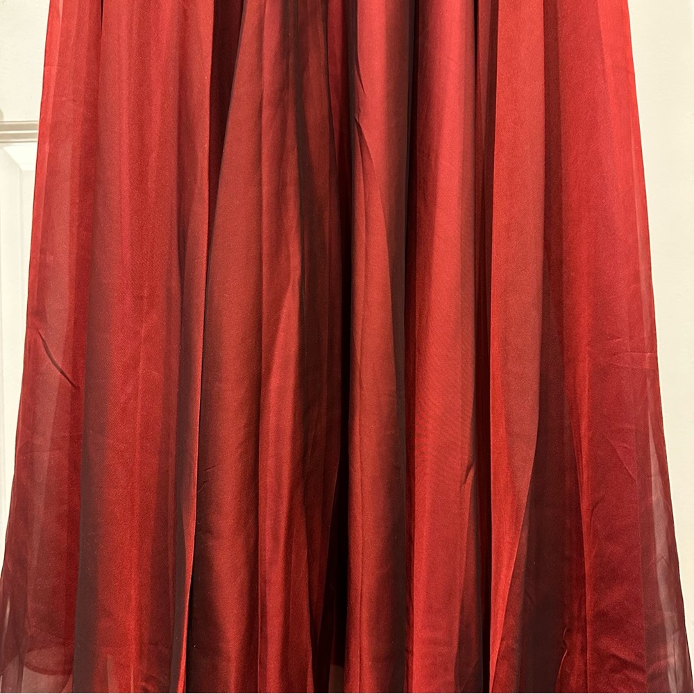 MAC DUGGAL | SHEER BLOUSON SLEEVE SURPLICE GOWN #67873 - Picture 11 of 12
